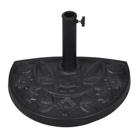Resin Half Round Parasol Base - Black