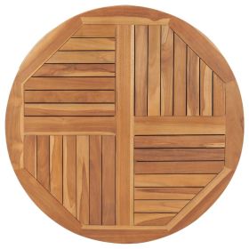 Table Top Solid Teak Wood Round 1" 35.4" - Brown