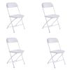4pcs Injection Molding Classic Garden Plastic Folding Chair White - as picture