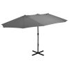 Outdoor Parasol with Aluminum Pole 181.1"x106.3" Anthracite - Anthracite