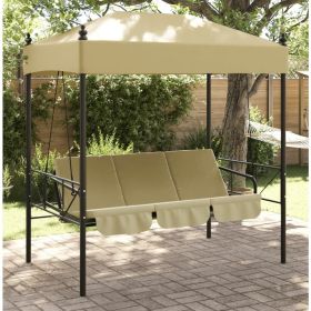 Patio Swing Bench with Canopy Sand Steel