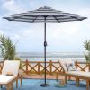 Black And White Umbrella Outdoor Patio Adjustable 9 Ft Patio Umbrella With Tilt Beach Garden - as Pic