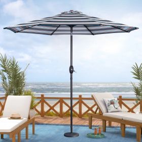Black And White Umbrella Outdoor Patio Adjustable 9 Ft Patio Umbrella With Tilt Beach Garden - as Pic