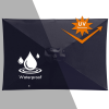 Waterproof Rectangular Patio Umbrella and Solar Lights 6.5 ft. x 10 ft. , 26 LED lights, Push Button Tilt, Crank in NAVY BLUE - as Pic