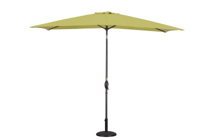 Rectangular Patio Umbrella 6.5 ft. x 10 ft. with Tilt, Crank and 6 Sturdy Ribs for Deck, Lawn, Pool in LIME GREEN - as Pic