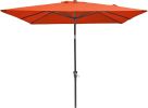Rectangular Patio Umbrella 6.5 ft. x 10 ft. with Tilt, Crank and 6 Sturdy Ribs for Deck, Lawn, Pool in ORANGE - as Pic