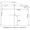 Rectangular Patio Umbrella 6.5 ft. x 10 ft. with Tilt, Crank and 6 Sturdy Ribs for Deck, Lawn, Pool in ORANGE - as Pic