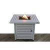 Living Source International 25" H x 30" W Steel Propane/Natural Gas Fire Pit Table ( White ) - 1