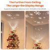 Christmas Tree Topper Star with Projector Light White Revolving White Snowflake Pattern LED Treetop Hollow Golden Glitter Star For Christmas Tree Deco
