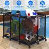 210 Gallon Pool Storage Bin Swimming Pool Noodles Holder 48.4x30.1x33.3in Float Organizer Rolling Mesh Storage Basket with Lockable Wheels