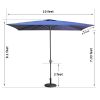 Large Blue Outdoor Umbrella 10ft Rectangular Patio Umbrella For Beach Garden Outside Uv Protection - as Pic