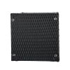 Outdoor Patio Wicker Side Table, Square End Table Bistro Coffee Table with Glass Top Storage Shelf for Porch Garden Backyard Black - as picture