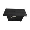 Living Source International 4" H x 54" W Steel Outdoor Fire Pit Table with Lid (Black) - 1