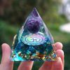 Natural Tiger Eye Orgonite Pyramid Heal Crystals Ball Energy Generator Reiki Chakra Multiplier Orgone Amethyst Meditation Stone - 6cm3 - China