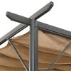 Pergola with Retractable Roof Taupe 9.8'x9.8' Steel 0.6 oz/ft² - Taupe