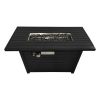 Living Source International 4" H x 54" W Steel Outdoor Fire Pit Table with Lid (Black) - 1