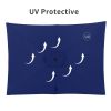 Large Blue Outdoor Umbrella 10ft Rectangular Patio Umbrella For Beach Garden Outside Uv Protection - as Pic