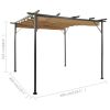 Pergola with Retractable Roof Taupe 9.8'x9.8' Steel 0.6 oz/ft² - Taupe