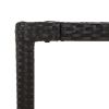 Patio Table with Wooden Top Black 59.1"x35.4"x29.5" Poly Rattan - Black