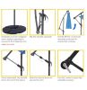 10 FT Solar LED Patio Outdoor Umbrella Hanging Cantilever Umbrella Offset Umbrella Easy Open Adustment with 24 LED Lights -blue - W41923058