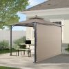 TOPMAX Patio 9.8ft.L x 9.8ft.W Gazebo with Extended Side Shed/Awning and LED Light for Backyard,Poolside, Deck, Brown - as pic