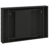 Foldable Side Table Black 23.6"x15.7"x15" Poly Rattan - Black