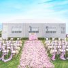 3*9m 5-Sided Iron PE Cloth Spiral Pipe Pergola - as picture