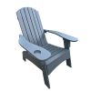 Outdoor or indoor Wood Adirondack chair with an hole to hold umbrella on the arm - Gray