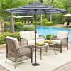Black And White Umbrella Outdoor Patio Adjustable 9 Ft Patio Umbrella With Tilt Beach Garden - as Pic
