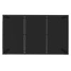 Patio Table with Glass Top Black 59.1"x35.4"x29.5" Poly Rattan - Black