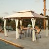 10 Feet x 13 Feet Tent Canopy Shelter with Removable Netting Sidewall - Tan