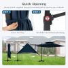 9.5 Feet Cantilever Patio Umbrella with 360° Rotation and Double Top - Navy
