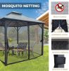 Outdoor Aluminum Hardtop Gazebo  with Netting;  10' x 10' - Double roof