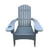 Outdoor or indoor Wood Adirondack chair with an hole to hold umbrella on the arm - Gray