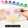 20/30/50pcs Hand-Painted Foldable Paper Fan White Folding Elegant Hand Fan Portable Party Wedding Supplies Gift Dance Fan Decor - 50PCS - China