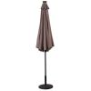 10 Feet Patio Solar Umbrella with Crank and LED Lights - tan