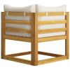 5 Piece Patio Lounge Set with Cushions Solid Acacia Wood - Brown