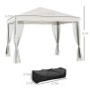 3X3M Pop Up Canopy Party Tent with Netting, Instant Gazebo Ez up Screen House Room with Carry Bag Height Adjustable-AS - as picture