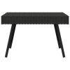 Foldable Side Table Black 23.6"x15.7"x15" Poly Rattan - Black