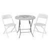 4pcs Injection Molding Classic Garden Plastic Folding Chair White - as picture