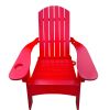 Outdoor or indoor Wood Adirondack chair with an hole to hold umbrella on the arm - red