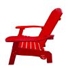 Outdoor or indoor Wood Adirondack chair with an hole to hold umbrella on the arm - red