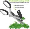 Herb Scissors Set With 5 Blades And Cover - Multipurpose Kitchen Chopping Shear - Black