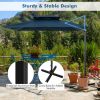 9.5 Feet Cantilever Patio Umbrella with 360° Rotation and Double Top - Navy