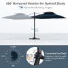 9.5 Feet Cantilever Patio Umbrella with 360° Rotation and Double Top - Navy