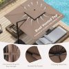 9.5 Feet Cantilever Patio Umbrella with 360° Rotation and Double Top - Coffee