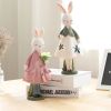 Cute Resin Rabbit Table Ornament Standing Rabbits Bunny Decorations Easter Party Home Garden Wedding Ornament Happy Easter Decor - 14 CM - CN