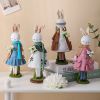 Cute Resin Rabbit Table Ornament Standing Rabbits Bunny Decorations Easter Party Home Garden Wedding Ornament Happy Easter Decor - 14 CM - CN