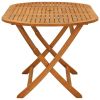 Folding Patio Table 63"x33.5"x29.5" Solid Eucalyptus Wood - Brown