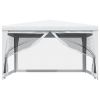 Party Tent with 4 Mesh Sidewalls 13.1'x13.1' White - White